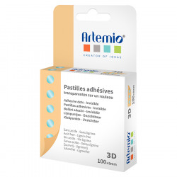 Pastilles Adhésives Permanentes 3D ø 8 mm 100 pcs Transparent