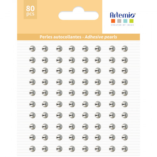 Demi-Perles Adhésives ø 5 mm 80 pcs Argenté