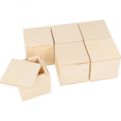 Boîte en bois 5 cm 6 pcs Carrée