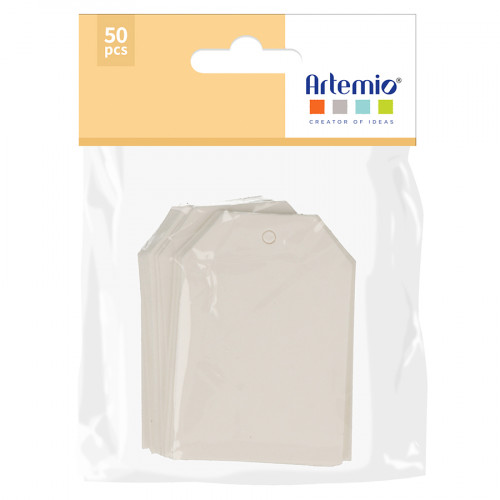 Étiquette Kraft 6 x 4 cm 50 pcs Blanc