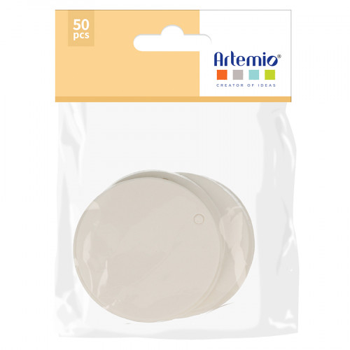 Étiquette Ronde ø 4.5 cm 50 pcs Kraft Blanc