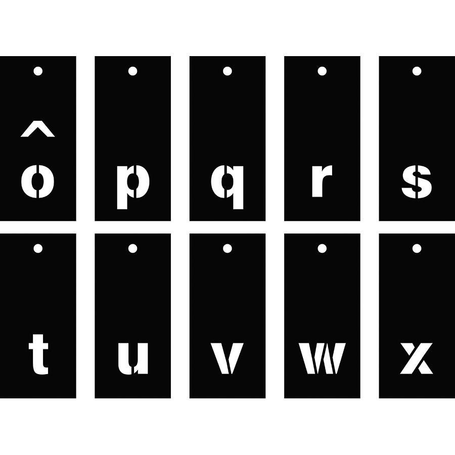 Pochoirs montés sur Anneau 70 pcs Alphabet Imprimerie