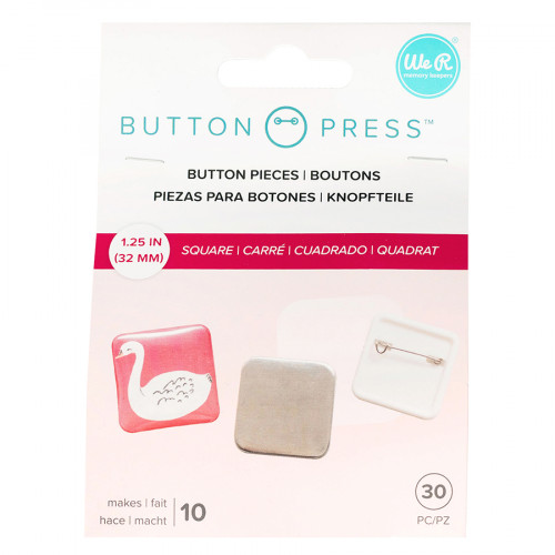 Badges Carrés pour Button Press 32 mm 10 pcs