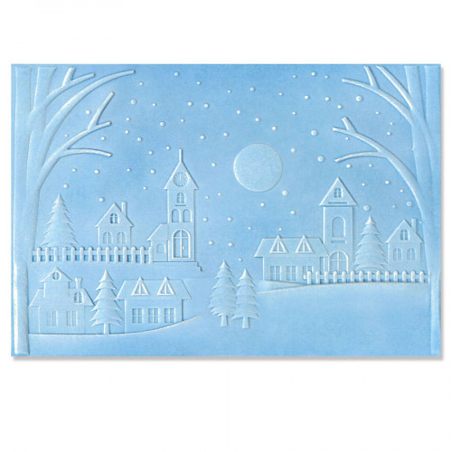 Classeur De Gaufrage 3D Village De Noël Vaessen Creative - 15x15 Cm, Pour Scrapbooking, Cartes, DIY