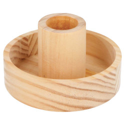 Bougeoir rond en bois 9 cm- ARTEMIO