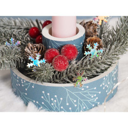 Bougeoir rond en bois 9 cm- ARTEMIO