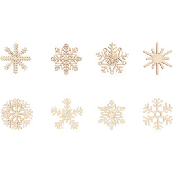 16 Silhouettes en bois flocons - ARTEMIO