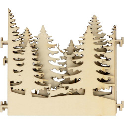 Quadriptyque en bois Sapin Hiver Enchanté - ARTEMIO