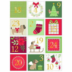Stickers carrés Noël Woofy Christmas - Artemio