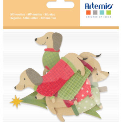 Set de Silhouettes en bois colorées Woofy Christmas - ARTEMIO