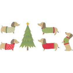 Set de Silhouettes en bois colorées Woofy Christmas - ARTEMIO