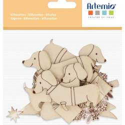Set de 13 pcs de Silhouttes en bois Woofy Christmas - ARTEMIO