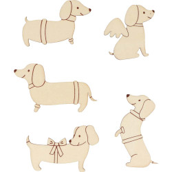 Set de 13 pcs de Silhouttes en bois Woofy Christmas - ARTEMIO