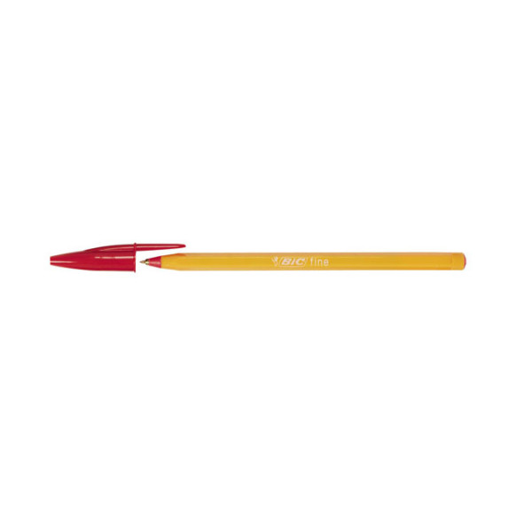 Stylo bille Corps orange Pointe Fine 0.8 mm Rouge