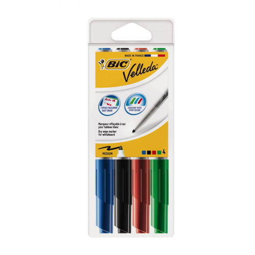 Marqueur effaçable pour Tableau blanc Velleda 1741 Moyen 4 pcs