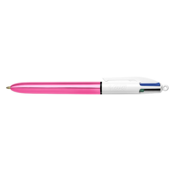 Stylo bille 4 couleurs 1 mm Shine Rose métallisé