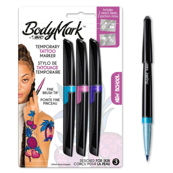 Feutre pour Tatouage éphémère BodyMark Kit New School