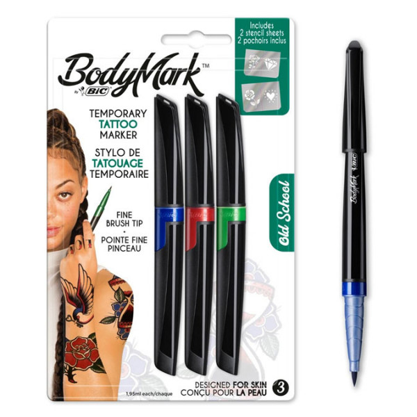 Feutre pour Tatouage éphémère BodyMark Kit Old School