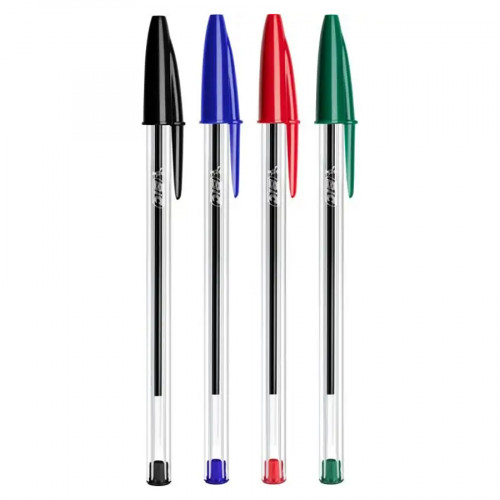 Stylo à bille BIC 4 Colours Original x2 + Shine x2 pointe moyenne BIC