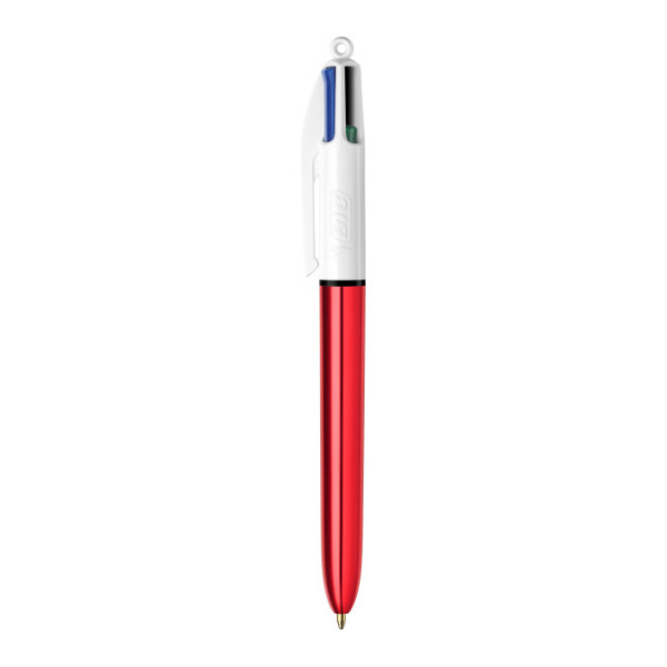 Stylo bille 4 couleurs 1 mm Shine Rouge métallisé