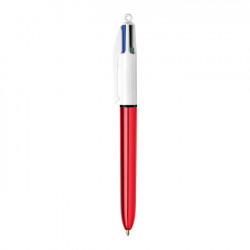 Stylo bille 4 couleurs 1 mm Shine Rouge métallisé