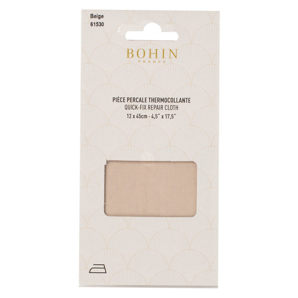 Pièce de réparation Percale thermocollante Beige