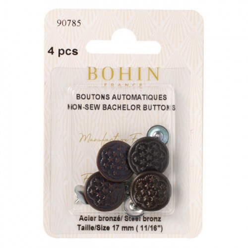 Boutons automatiques bronze 17 mm par 4