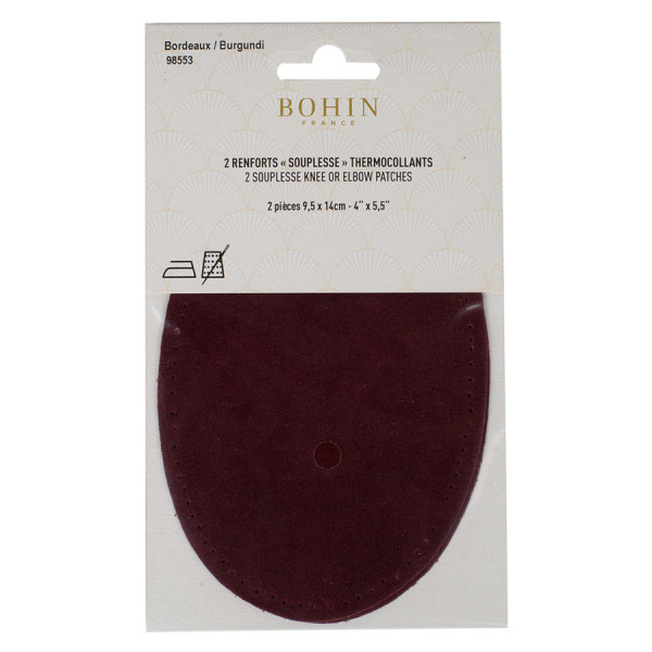 Renfort thermocollant Suédine 2 pcs Bordeaux