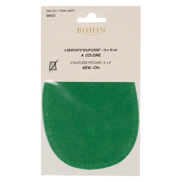 Renfort à coudre Suédine 2 pcs Vert lutin