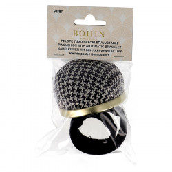 Bracelet pelote ajustable motif « Pied de poule »
