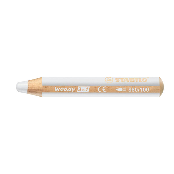 Crayon de couleur Stabilo Woody 3 en 1 Blanc de Titane