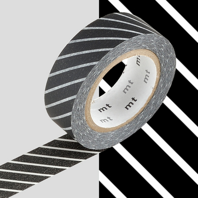 Masking tape 7 m x 1.5 cm Rayé noir