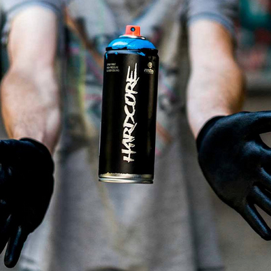 Peinture en spray Hardcore Haute pression 400 ml Jaune Licorne