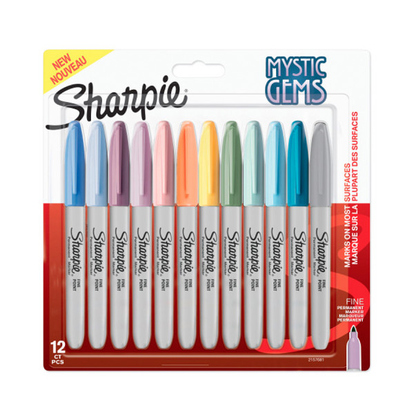 Marqueur Permanent Pointe Fine 12 Couleurs Pastel