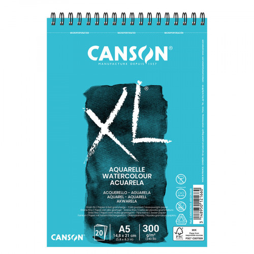 Canson C200787221 - Cahier spiralé 60 feuilles XL® Croquis 14,8x21 90g/m²,  lisse ivoire
