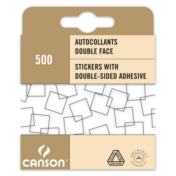 500 autocollants double face - 12x12 mm