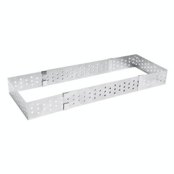 Cadre à tarte rectangle extensible perforé inox 22-42 cm