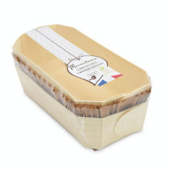 Moules cake en bois 24 cm + caissettes sulfurisées de cuisson