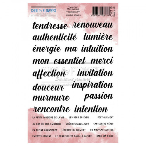 Tampons transparents Mots cycliques 30 pcs