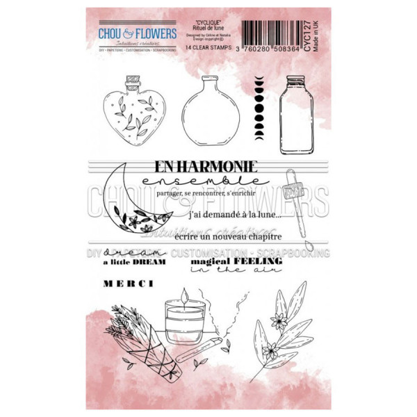 Tampons transparents Rituel de lune 14 pcs