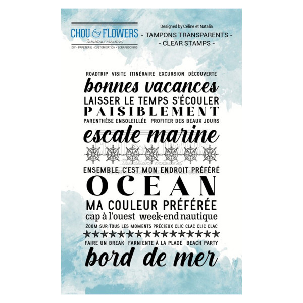 Tampon transparent A7 7.5 x 10.5 cm Texte Bonnes vacances 1 pc