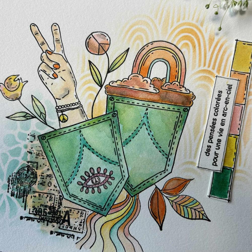Tampons transparents 15 x 21 cm Good Vibes