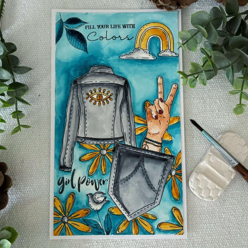 Tampons transparents 15 x 21 cm Good Vibes