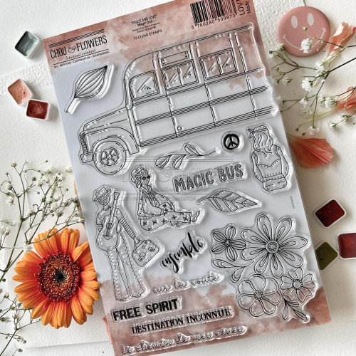 Tampons transparents 15 x 21 cm Magic bus