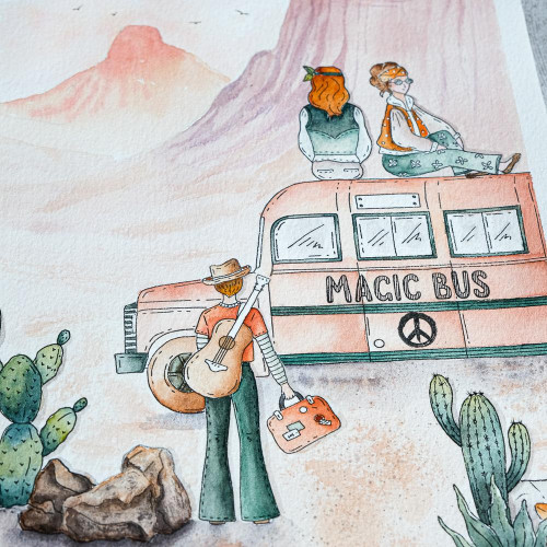 Tampons transparents 15 x 21 cm Magic bus