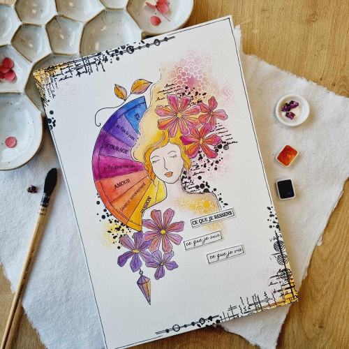 Pochoir 10 x 10 cm Fleur mandala 1