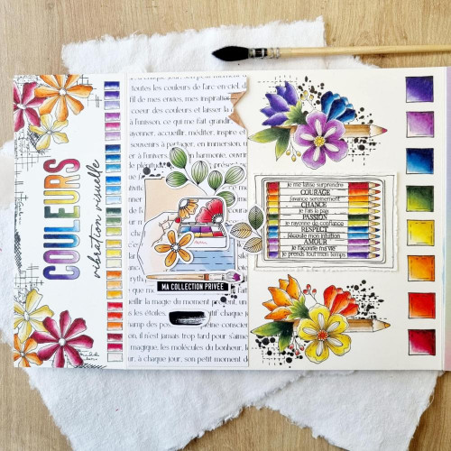 Tampons transparents 10 x 15 cm Crayons de couleur