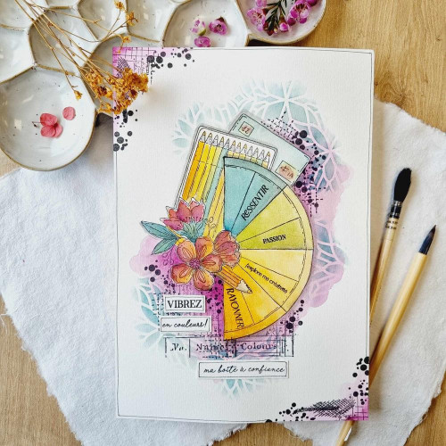 Tampons transparents 10 x 15 cm Crayons de couleur