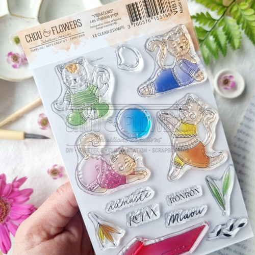 Tampons transparents 10 x 15 cm Les chatons yoga
