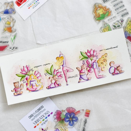 Tampons transparents 10 x 15 cm Les chatons yoga